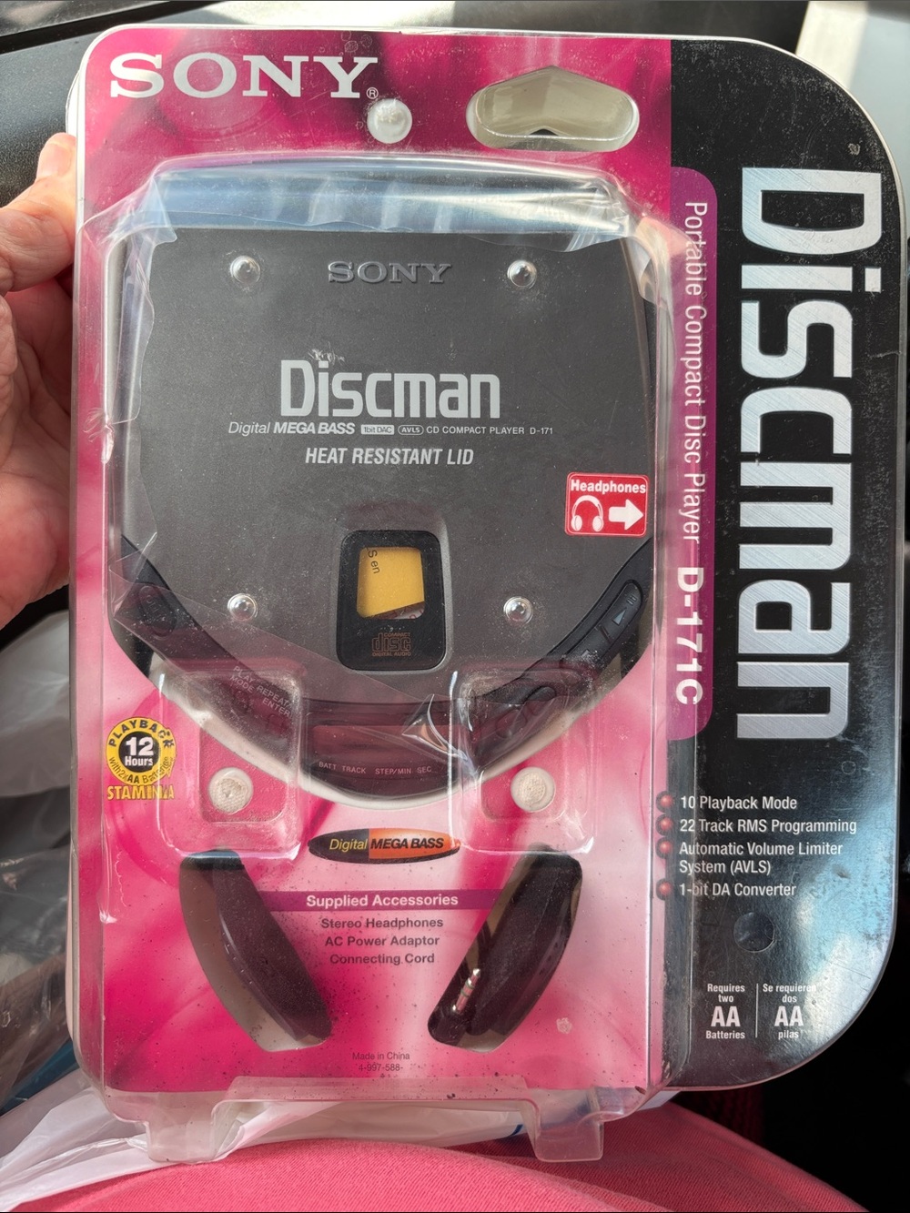 Sony Discman Portable CD Player - Black and Pink Packaging